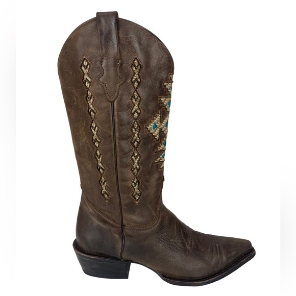 Roper Women's Navajo-Inspired Inlay Western Cowgirl Boots - Picture 4 of 17